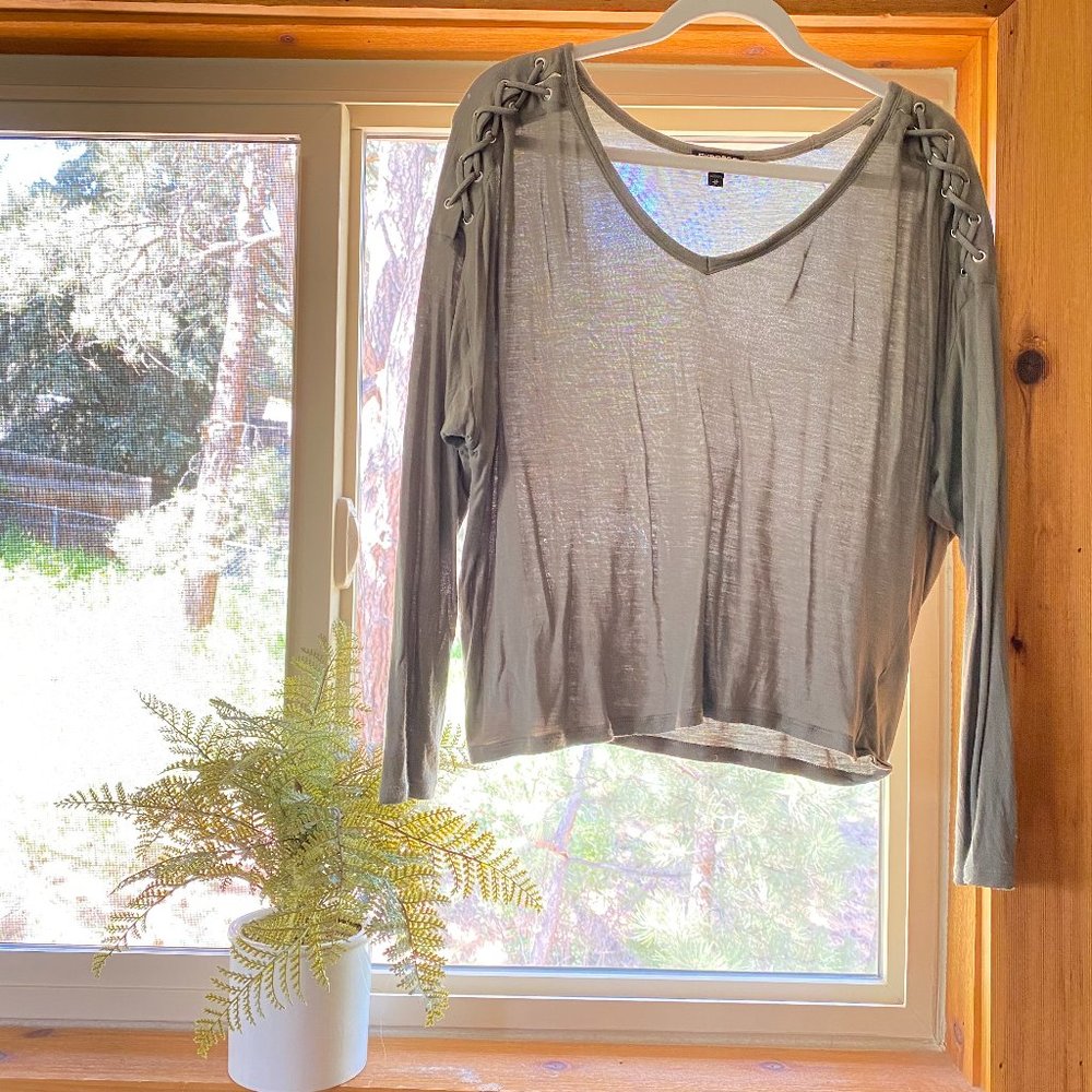 Express Green Long Sleeve Tee